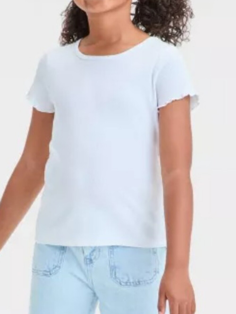 New Cat & Jack White Short-Sleeve Ribbed Tee